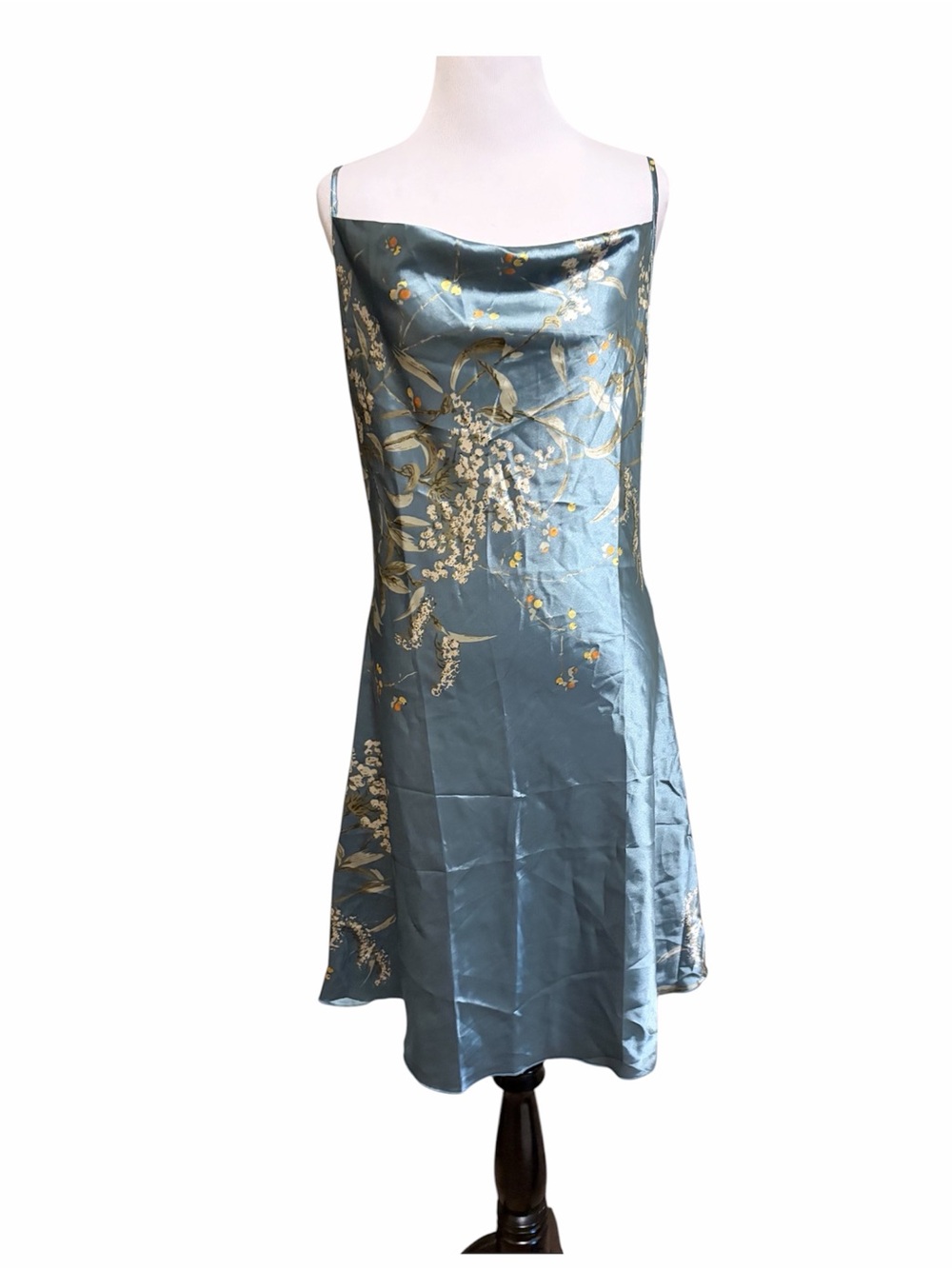 5/$30 🎈Satin Floral Cowl Neck medium Nightgown Slip Dress
